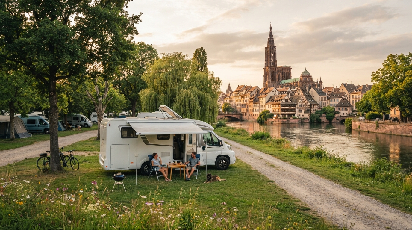 Strasbourg Round Trip - — campground with a motorhome