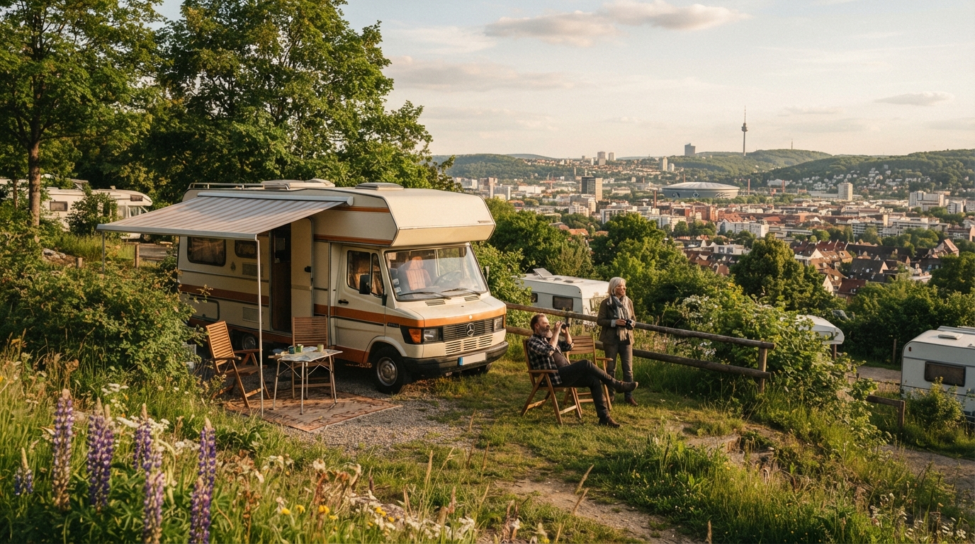 Stuttgart Round Trip - The Black Forest and Lake Constance — campground with a motorhome