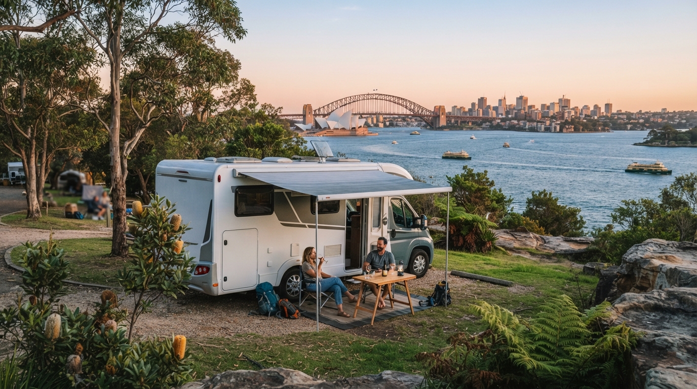 Sydney to Cairns - The Epic Pacific Highway Crossing — campground with a motorhome