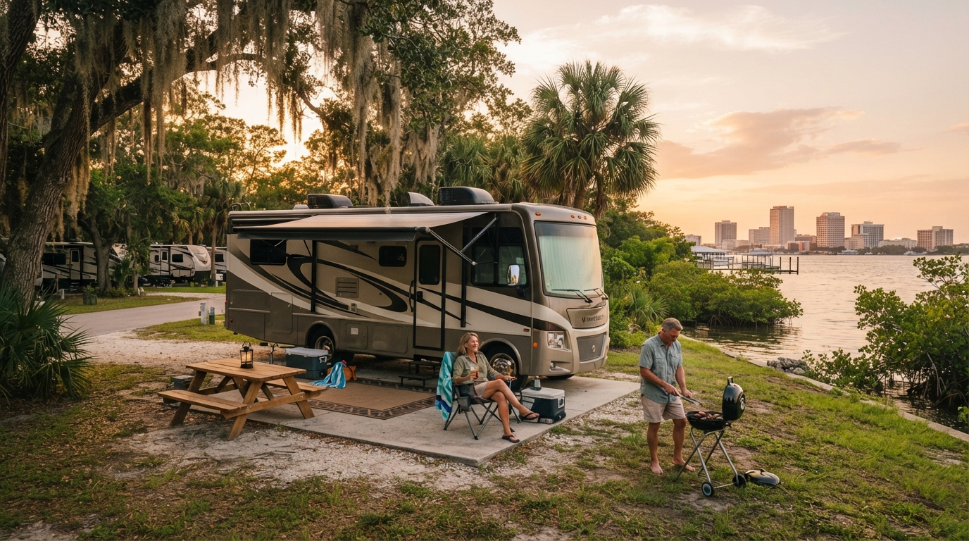 Tampa to Nashville -  Enchanting Trails and Musical Tales — campground with a motorhome