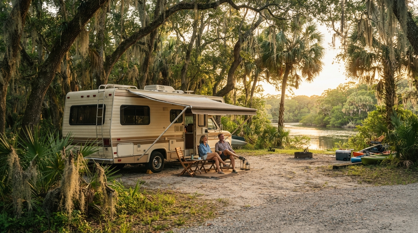 Tampa to Atlanta — campground with a motorhome