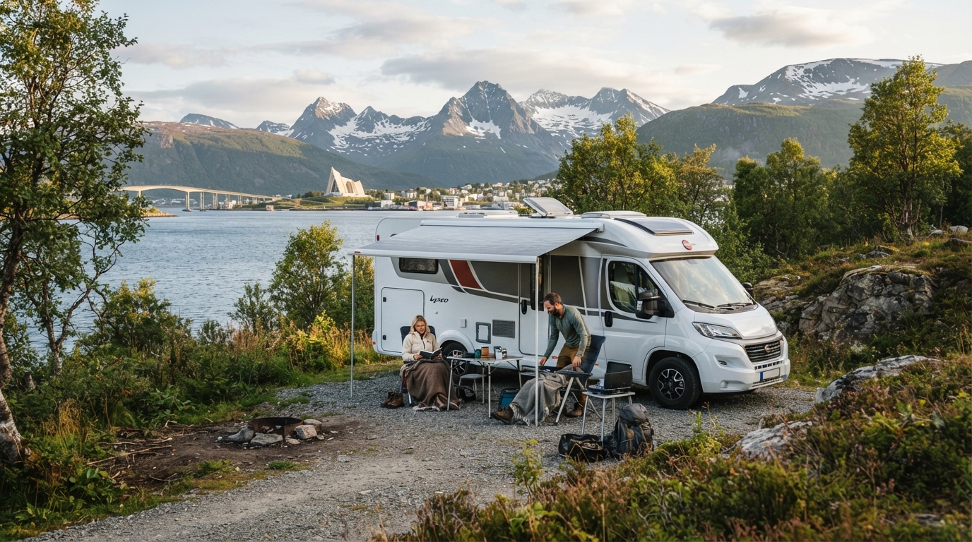 Tromsø to Oslo - Nordic Nature Escape — campground with a motorhome