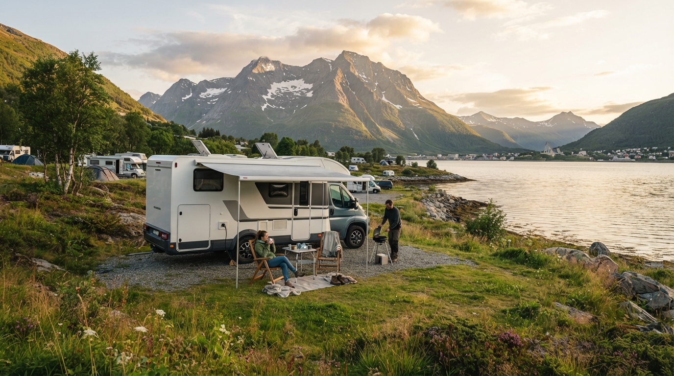 Tromso Round Trip - Discovering Arctic Wonders — campground with a motorhome