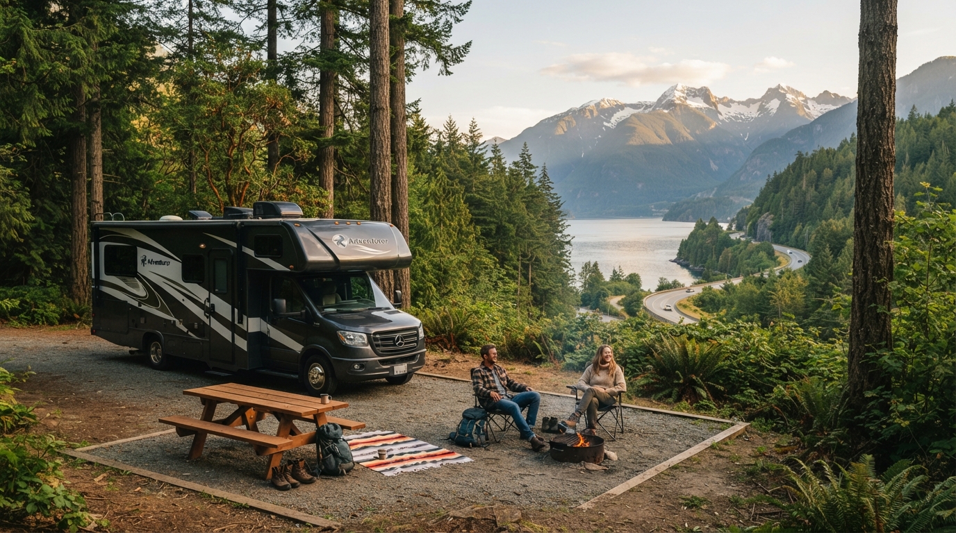 Vancouver Round Trip - West Canada Cycling Adventure — Vancouver RV road trip landscape