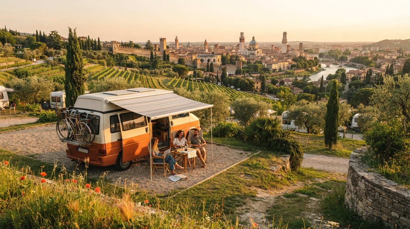 Verona Roundtrip - The Grand Northern Italy Escape — campground with a motorhome