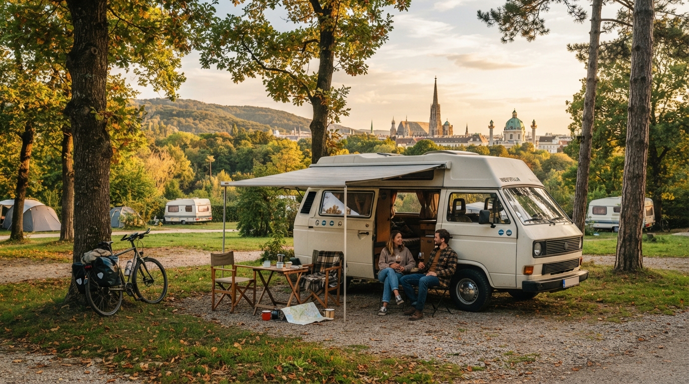 Vienna Roundtrip - The Epic Austrian and Slovakian Loop — campground with a motorhome