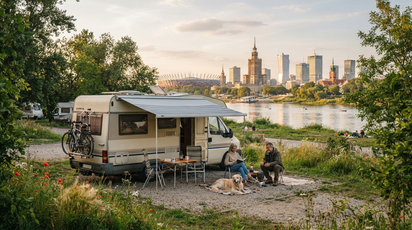 Warsaw Roundtrip - Poland & Slovakia — campground with a motorhome