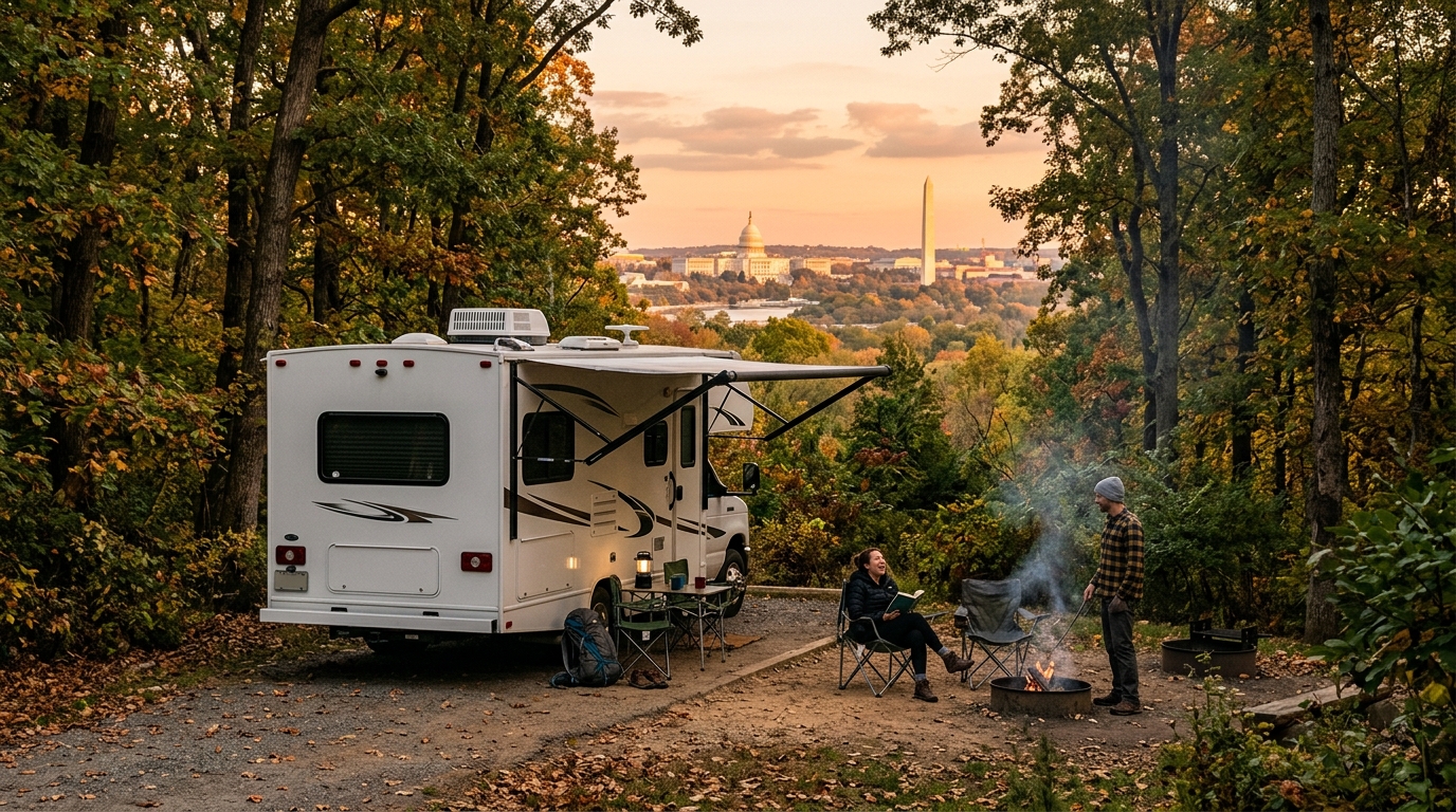 Washington DC to San Fran. - Trans America the Iconic legends — campground with a motorhome