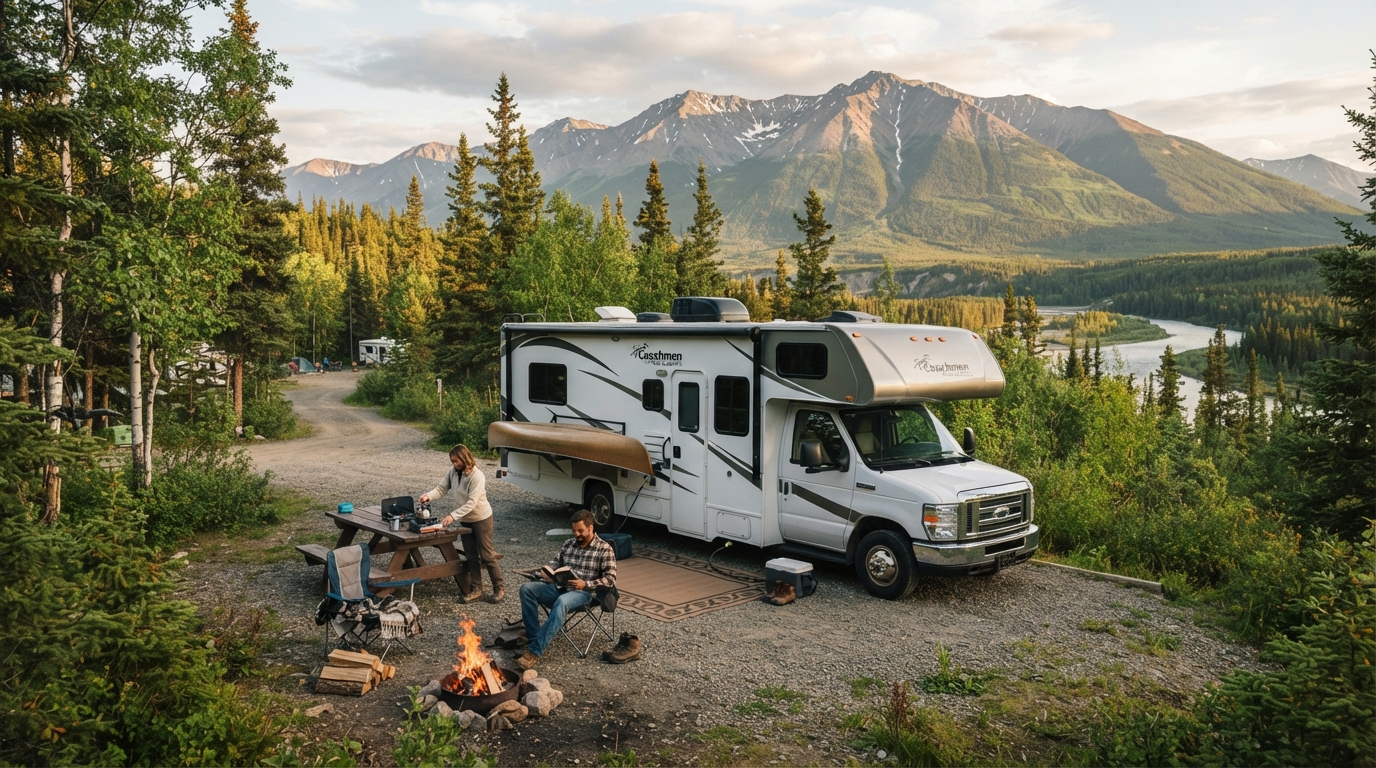 Whitehorse to Toronto - The Great Canadian RV Adventure — campground with a motorhome