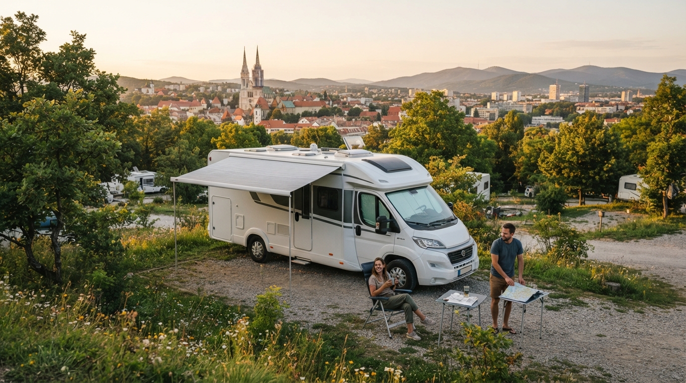 Zagreb Roundtrip - Croatia & Slovenia — campground with a motorhome